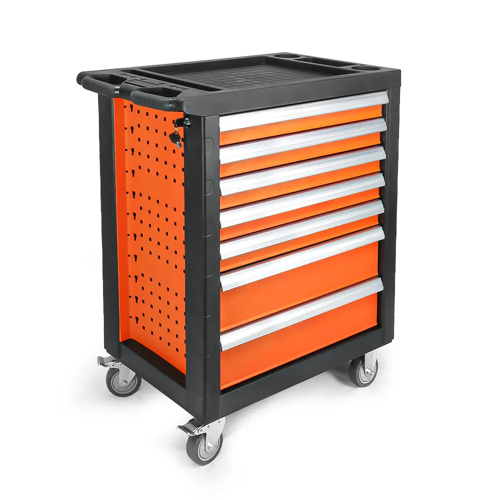 Heavy Duty Professional Movable Tool Trolley Chest Workshop Garage Storage 7 Drawer Tool Box Roller Cabinet for Garage