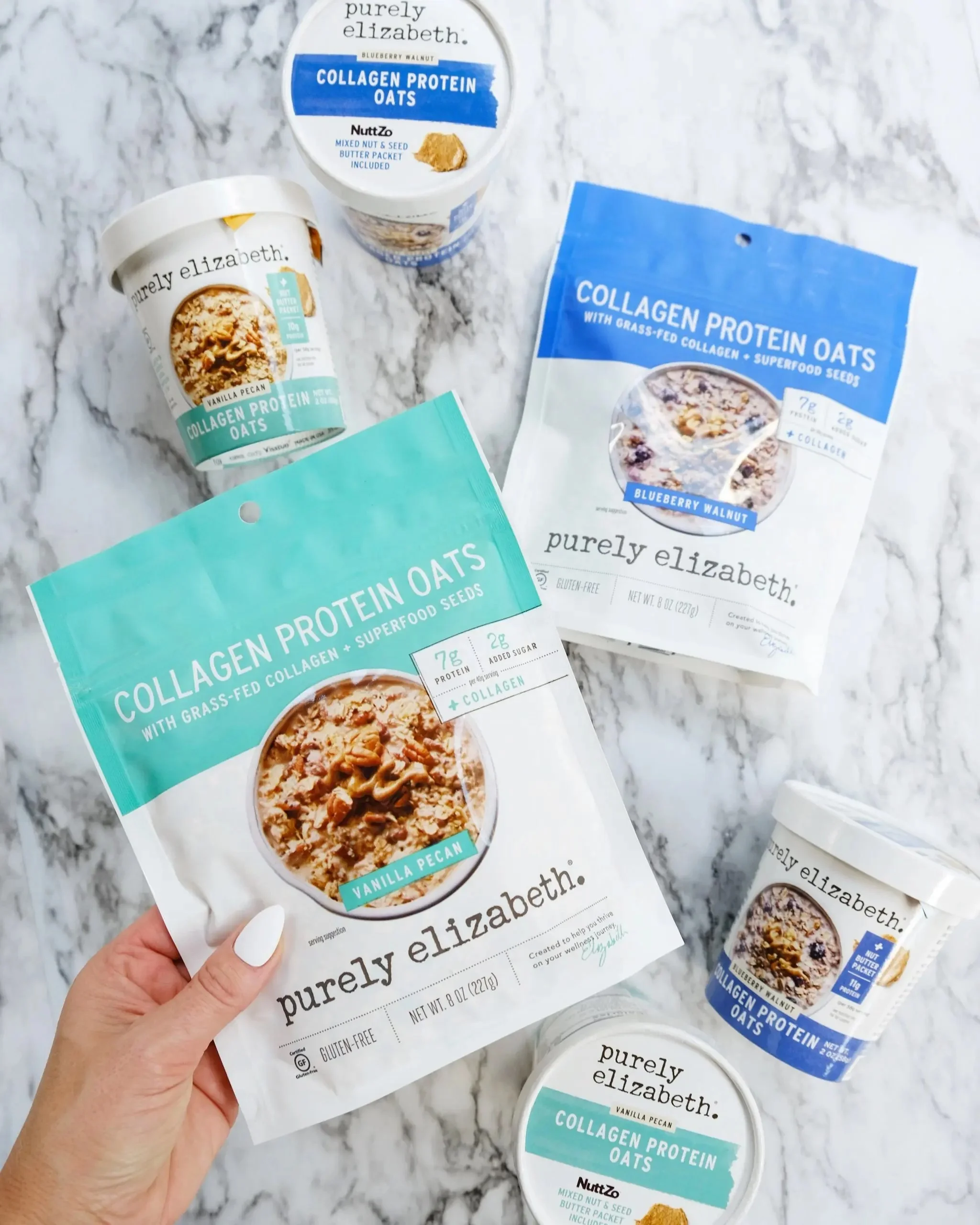 flexible packaging & printing 8oz Collagen Protein Oats packets frosted zipper pouch bag