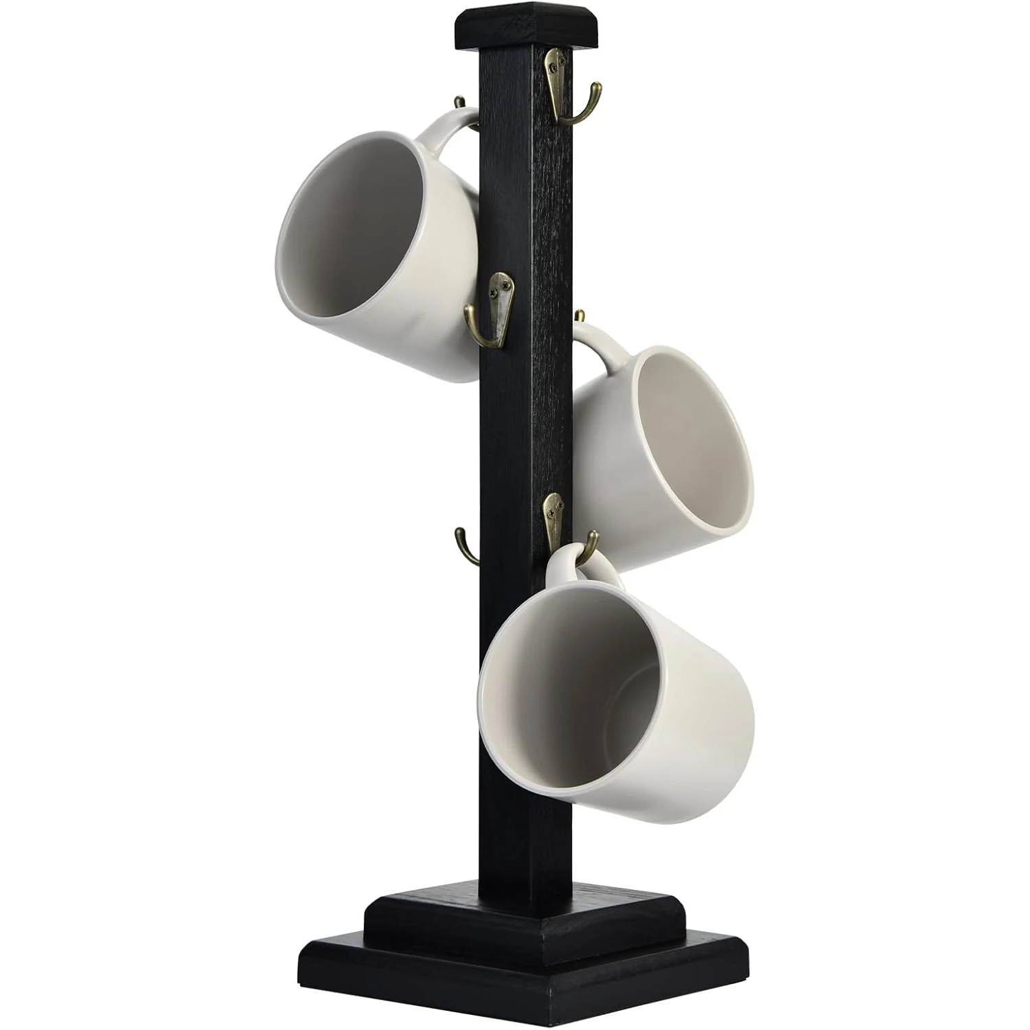 Rustic coffee cup Tree Stand 6 cups solid wood stand Space saving kitchen organizer Stylish and sturdy cup display stand