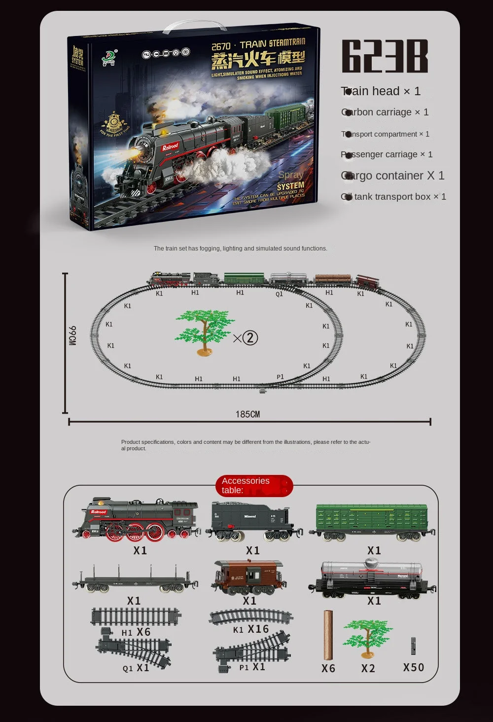 Retro Steam Train Track Toy Suit Simulation Electric Small Train Track Toy