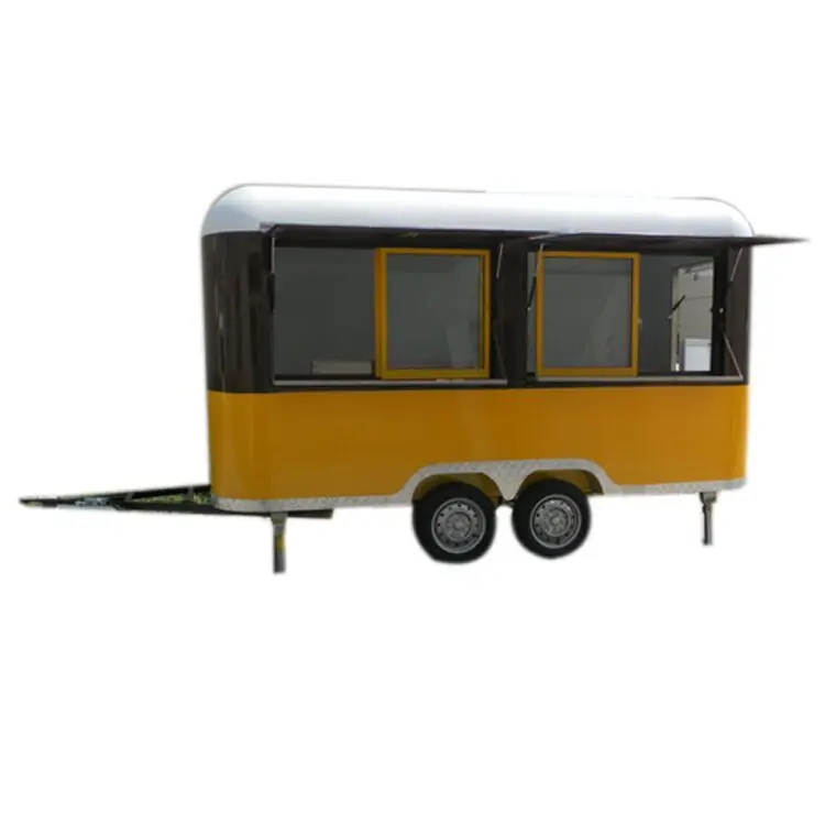 Small Trailer Refrigerated coffee ice cream coffee fast food truck for chicken for sale with alko system