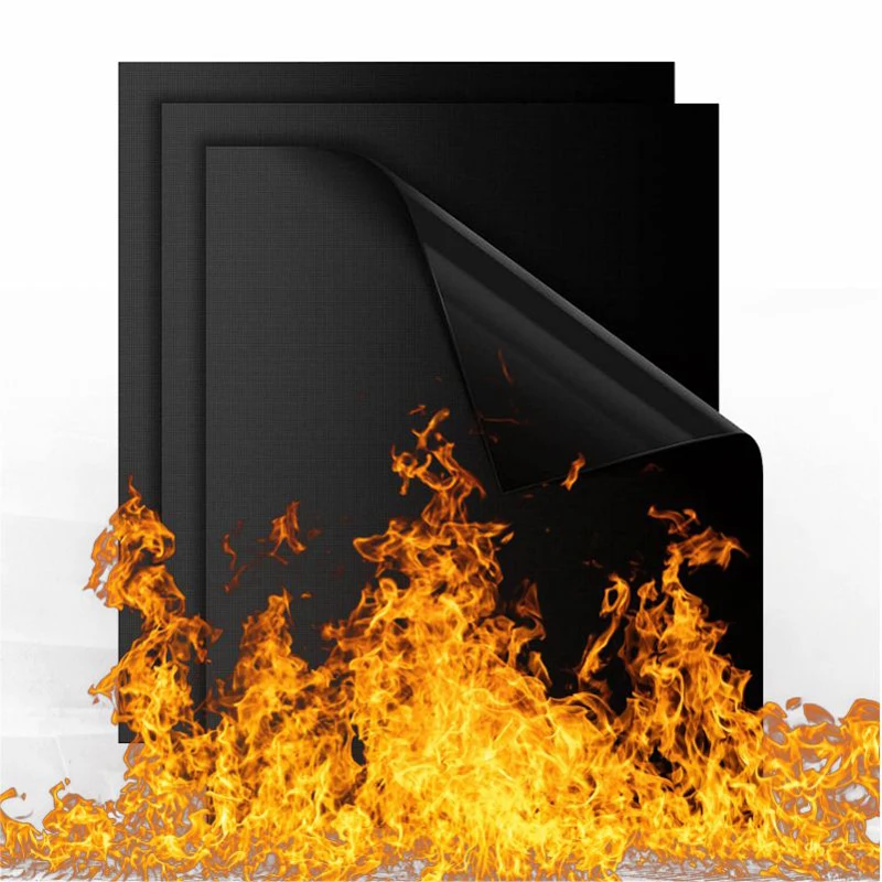 Hot Sales 2023 BBQ Accessories Heat-Resistant Reusable Non-stick Oven Liners Mats Silicone BBQ Grill Mat For Outdoor Grill