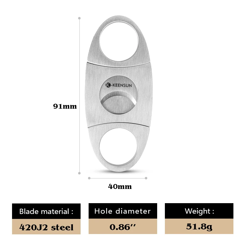 hot sale custom logo perfect double blade cigar cutter stainless steel cigar accessories