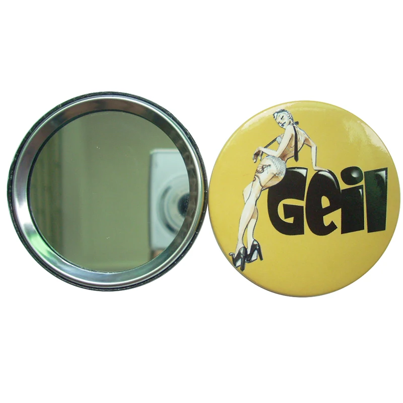 
Fashion Women Promotion Gift Round Tinplate Compact Pocket Mirror 