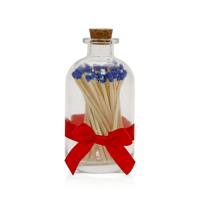 KDG Brand Decor Matches for Candles with Glass Jar 75mm Wooden Matches in Glass Jars