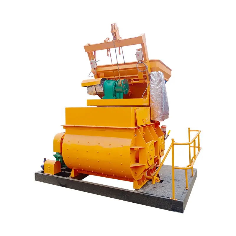 China JS4000 4000 liter capacity electric twin-shaft concrete mixer maufactrues