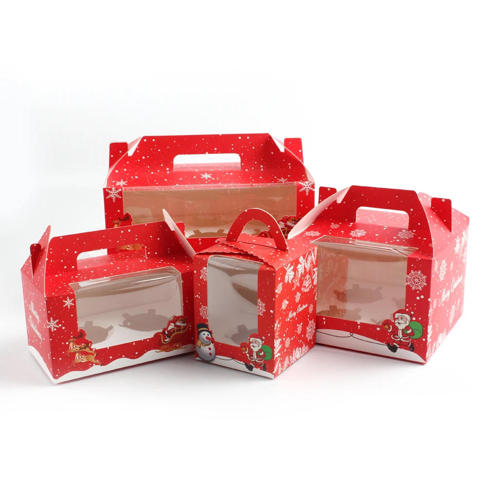 Cheap custom printed design pink cardboard single cake packing boxes mini size donut packaging paper box with clear window