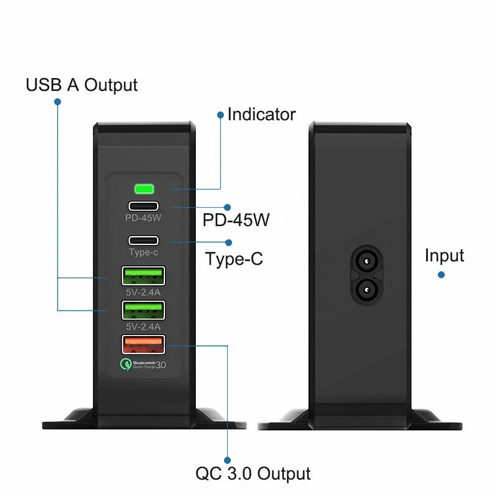  75 Вт быстрое зарядное устройство PD Type-C USB для Samsung A50 A30 iPhone Huawei планшет QC 3 0 стандарта ЕС США Великобритании штекер