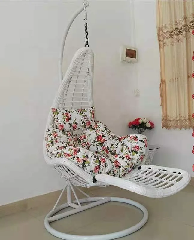 VANRIOS wholesale Patio Moder Indoor Outdoor Bedroom Metal Egg Circle Swing Hammock Hanging chair outdoor furniture rattan rope