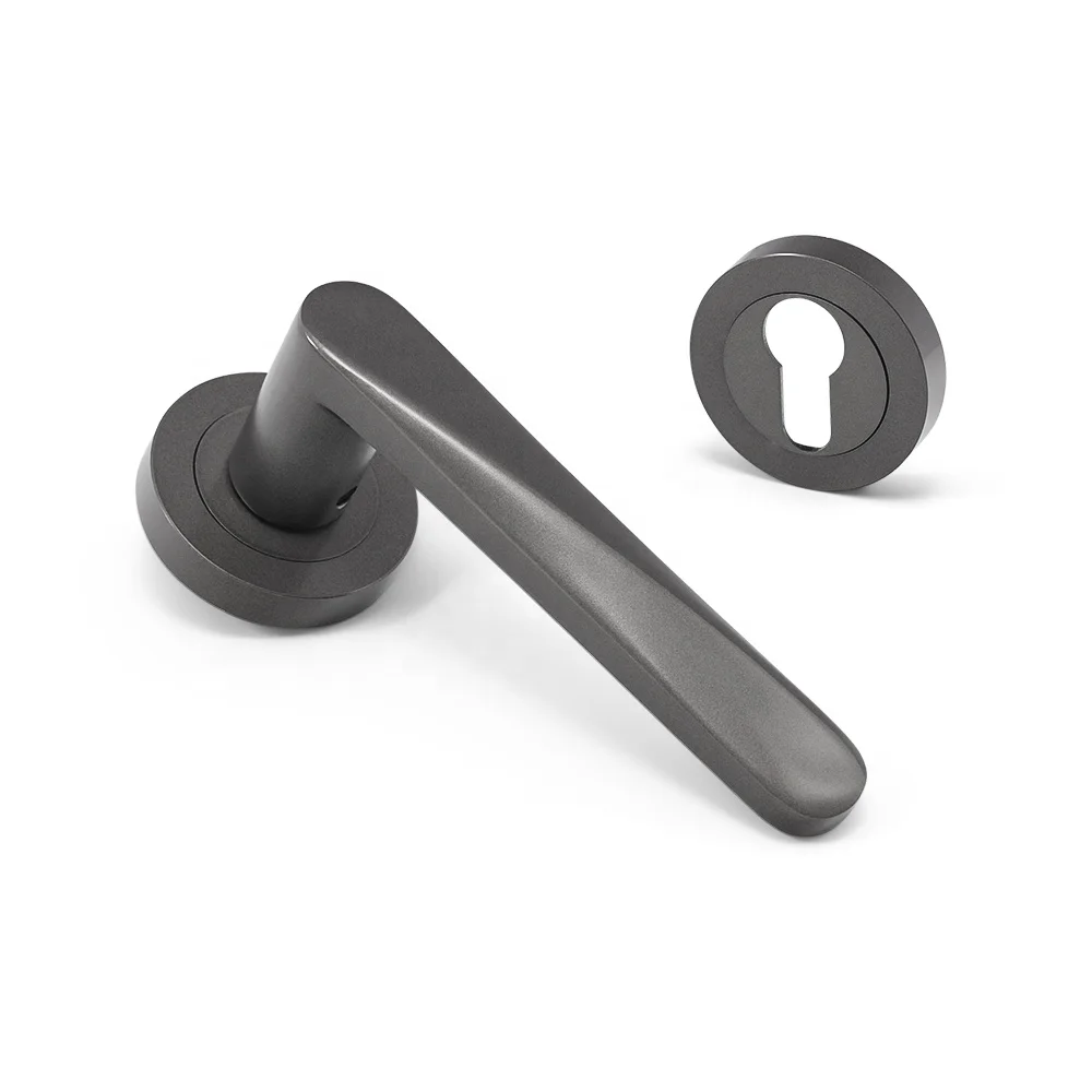 Yonfia A8223R57 brushed nickel solid aluminium interior door handles home bedroom mortise lever door handle lock for wood door