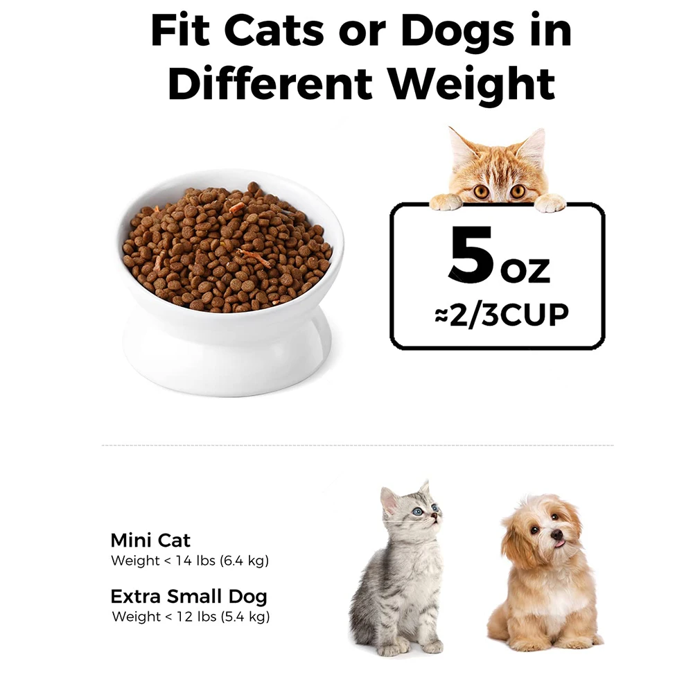 Миска для воды с приподнятым наклоном защита от рвоты посуда домашних животных маленьких собак кошачьих котов толстым лицом керамическая миска кормом кошек