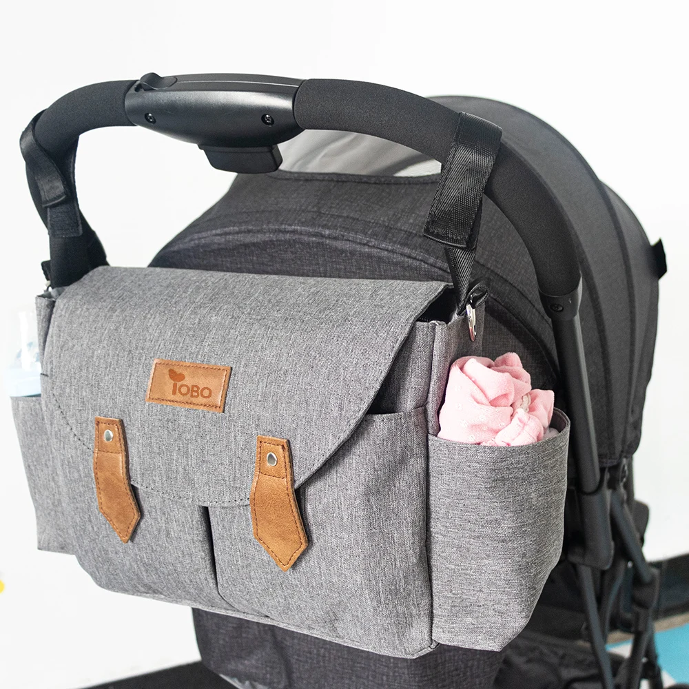 2022 Hot Sale oxford Large Capacity travel storage bag baby stroller organizer with Hanging cup holder (1600073370648)