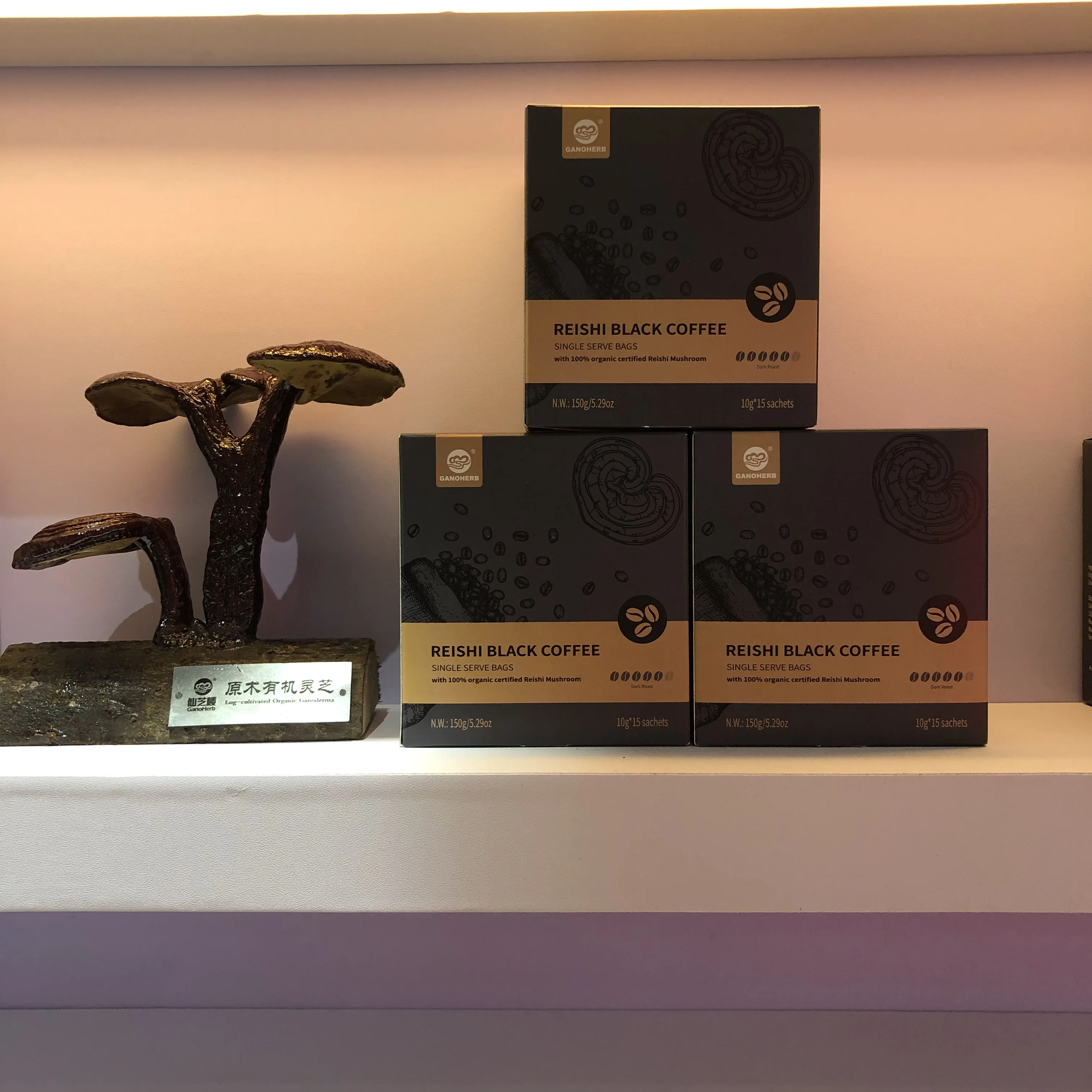 GanoHerb Reishi Lingzhi, черный кофе, Ganoderma Coffee, поддержка иммунного здоровья