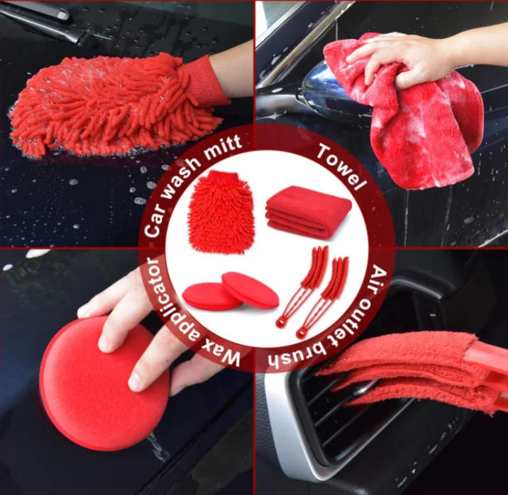 23 Pcs Auto Car Detailing Kit with Drill Brush Set Scrub Pads Sponge and Power Scrubber Brush