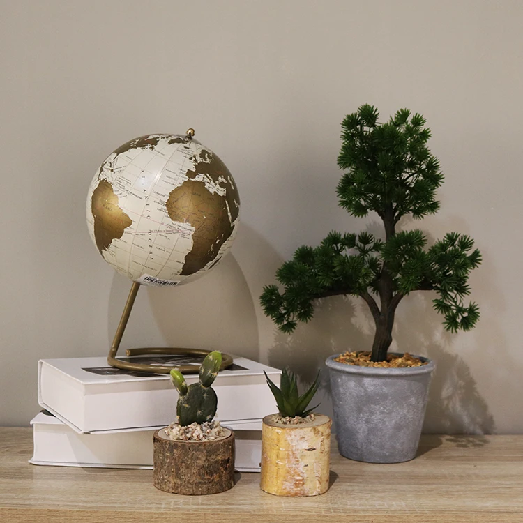 white gold color plastic iron metal decorative educational beautiful smooth globe
