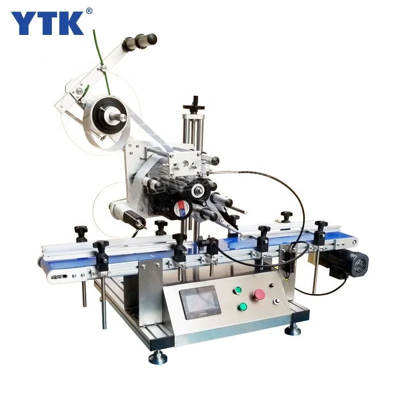 High Speed Top Desktop Adhesive Semi Automatic Flat Bottles Labeling Machine Flat Surface Label Applicator