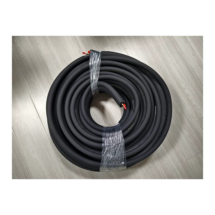 Black Rubber Insulation Pipe with UV Film Thermal Insulation Heat HVAC Foam Tube For Refrigeration Copper Pipe