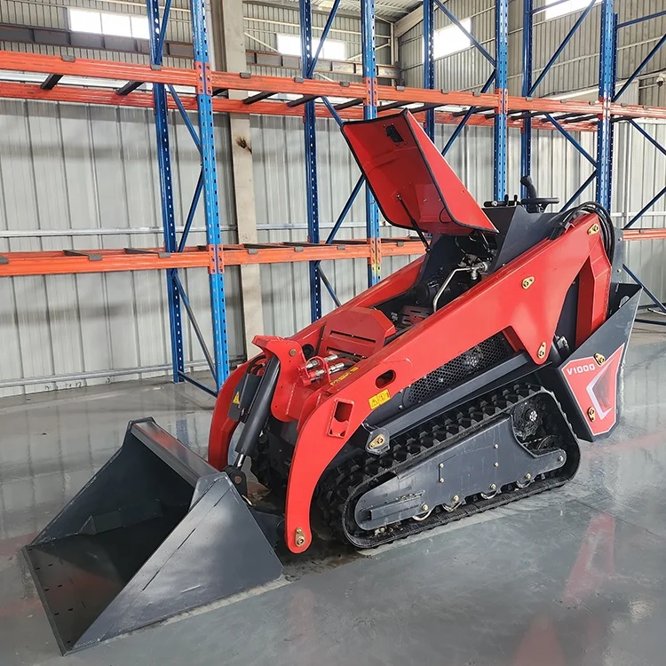 Mini Track Skid Steer 450kg EPA Perkins Diesel Skidsteer Farm Walk Behind Track Loader For Sale