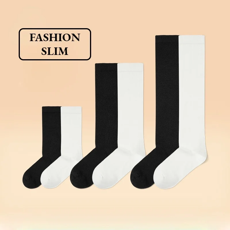 2Pairs/Pack Anti-microbial No smell JK school uniform Tube Knee High Sock Solid color fashion stockings Boys and Girls