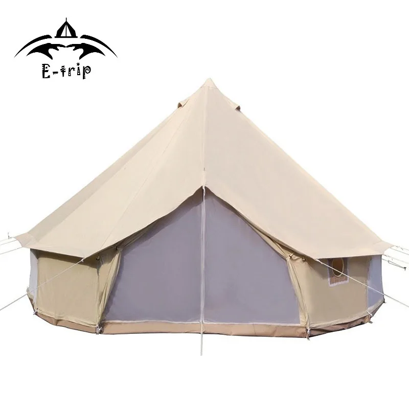 Waterproof outdoor 5m cotton canvas bell tent for hiking