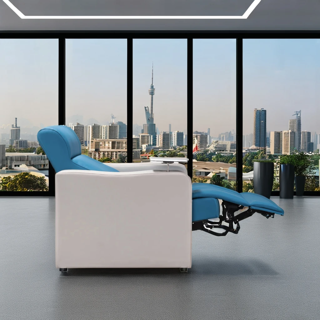 Modern Portable Medical Lounge Chair Infusion IV Chair with Steel Frame PU Material for Clinics and Hospitals