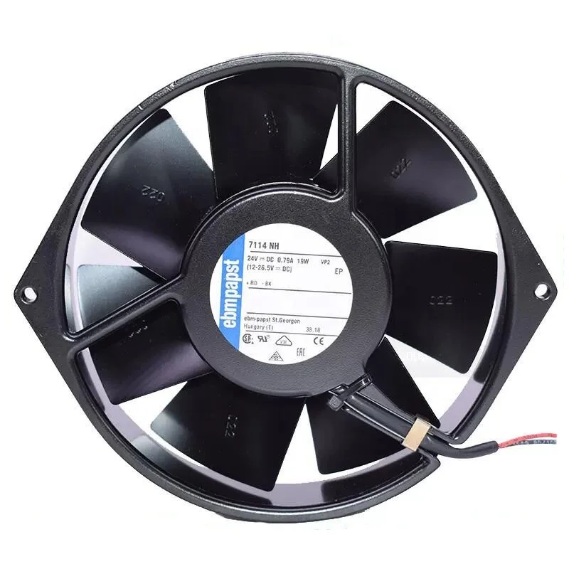 ebmpapst 7114 NH 172x150x38mm 17CM 24V DC 0.79A 19W 3350RPM 3600m3/h High Temperature Axial Flow ABB Cooling Fan for Cabinet