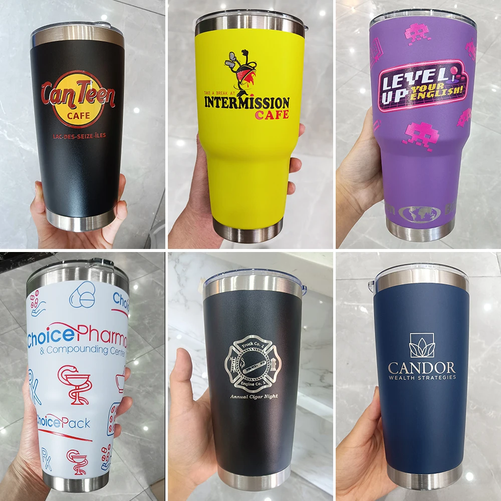 Custom Stanly Stainless Steel Tumbler Thermos Coffee Cup Flask Vaso Termico Contigo 20Oz Lids Vacuum Tumblers
