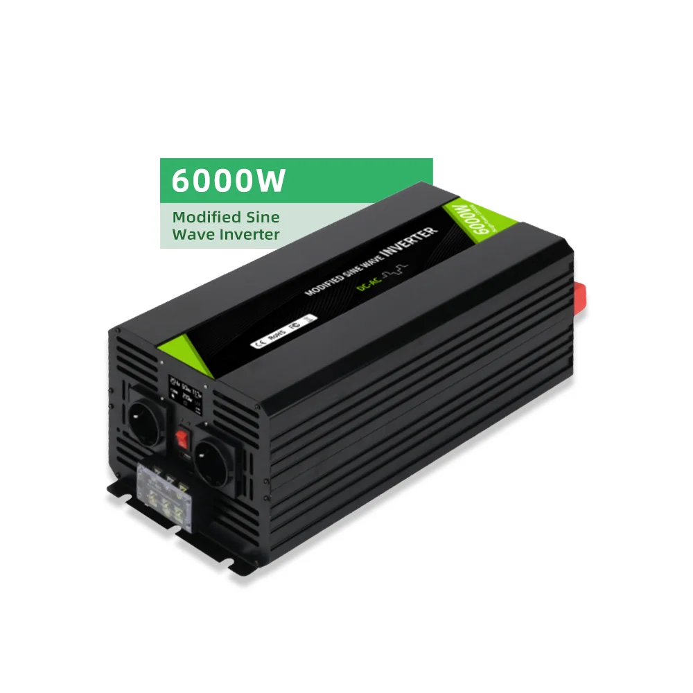 AE 6000W Modified Sine Wave Inverter Converters 12V 24V 48V to 110V 220V Car DC to AC Smart Off-Grid Hybrid Solar Power Inverter