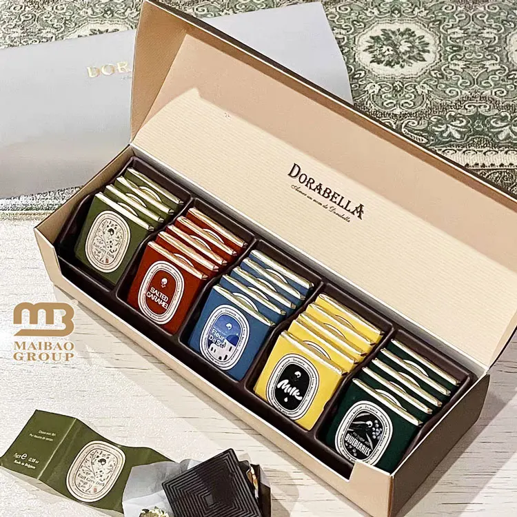 New Design Printing Cajas Para Bombones Chocolates Galletas Dulces 300 Gsm Paper Box Packaging Chocolate Gift Box Paper Box