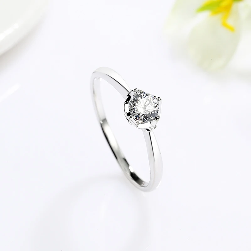 ZHILIAN Wholesale Jewelry 925 Sterling Silver Round Brilliant Cut Engagement Wedding Rings for Women