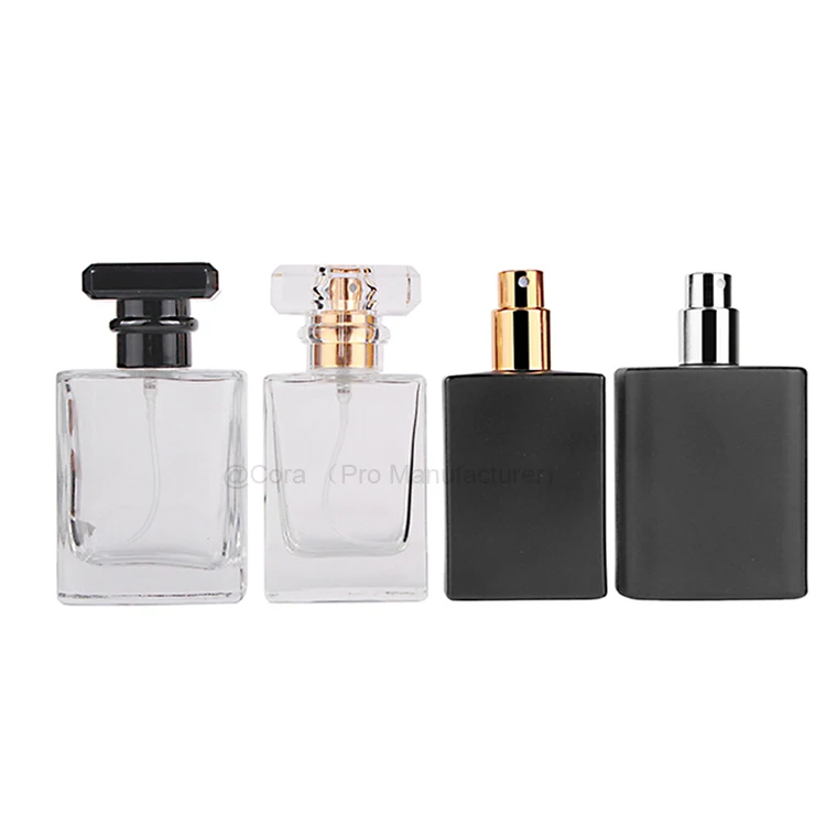 
Black Square Fragrance Spray Bottles 30 50 ml Customized Glass Perfume Bottle 