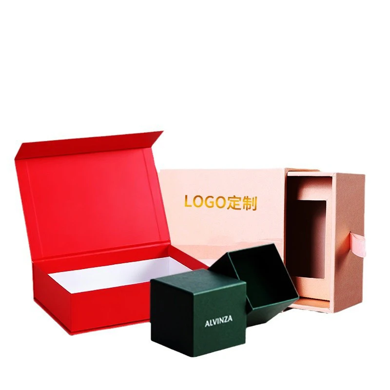 Custom Logo Rigid Cardboard Packaging Drawer Sliding Paper Gift Boxes Rcycled Kraft Paper Bag Gift Drawer Slide Paper Boxes