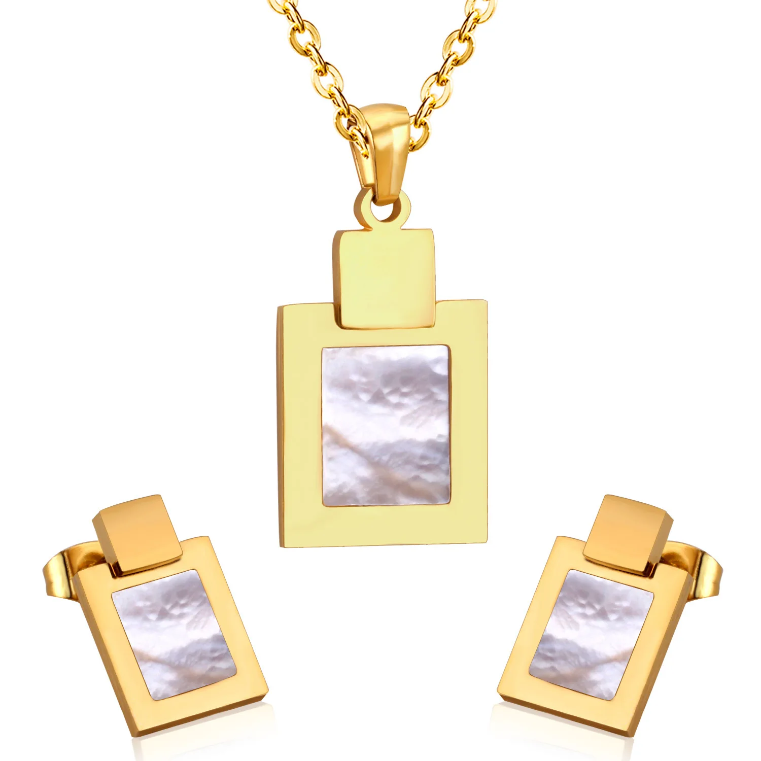 Новый дизайн модные классные серьги с подвеской в виде квадратного ремня включая ожерелье juwerly комплект ювелирных изделий