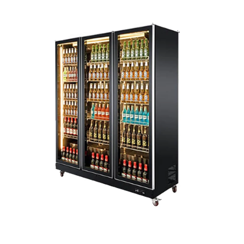 Commercial Single Three Door Freezer Drink Cabinet Display Beer Refrigerator For Supermarket