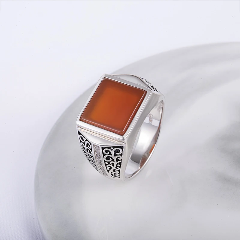 Dubai ottoman tugra 925 heavy retro ring mens ancient silver