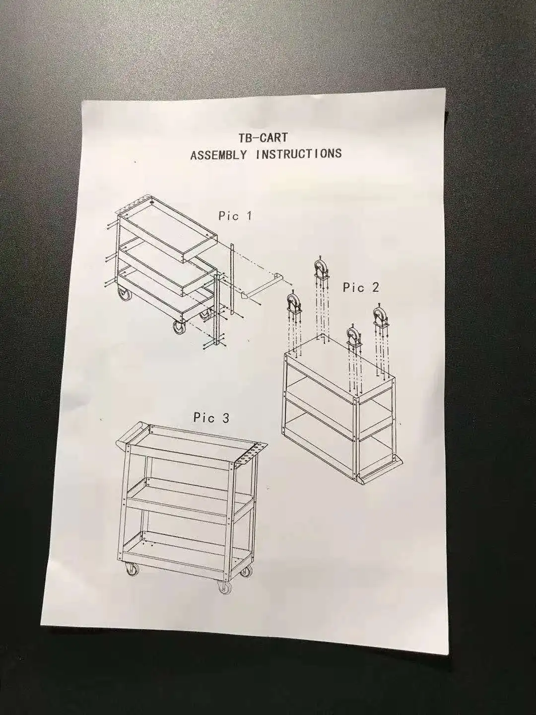 Heavy rolling metal cheap three trays metal tool cart trolley work bench hand cart beach cart