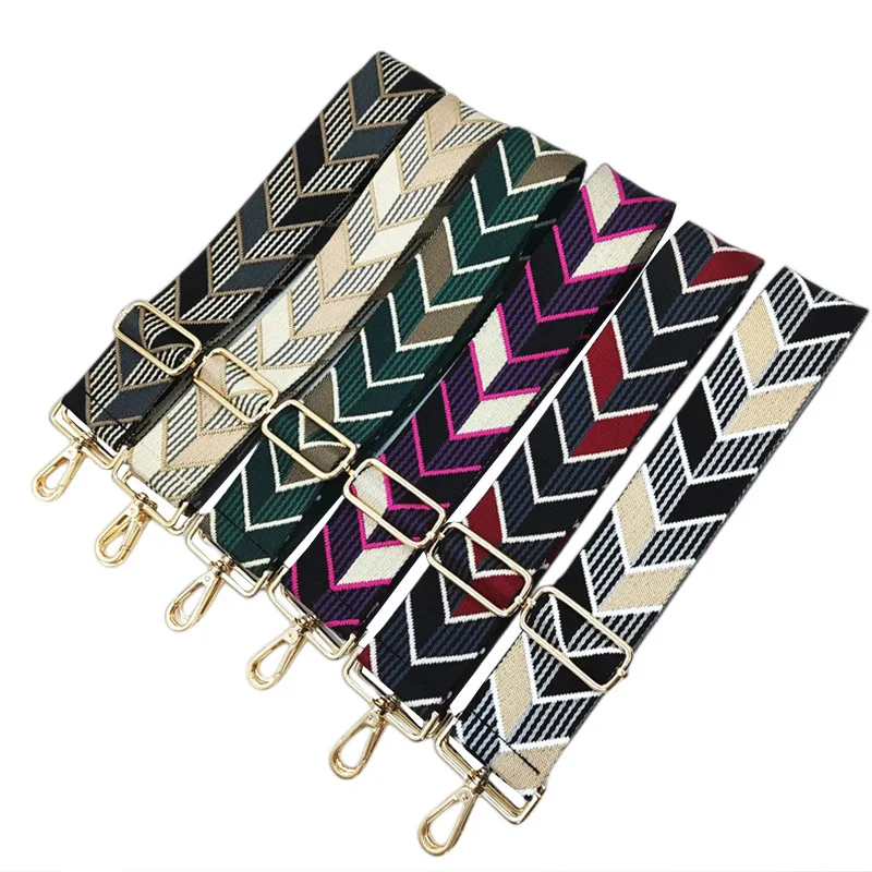 New Trending 5CM Striped Webbing Bag Strap High Quality and Fashion Removable Shoulder Strap for Bags