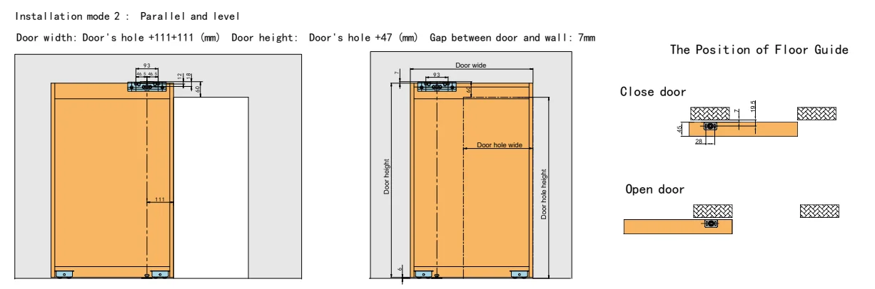 Customization modern latest interior room large wood sliding hidden pockets doors system door max door weight 60kg