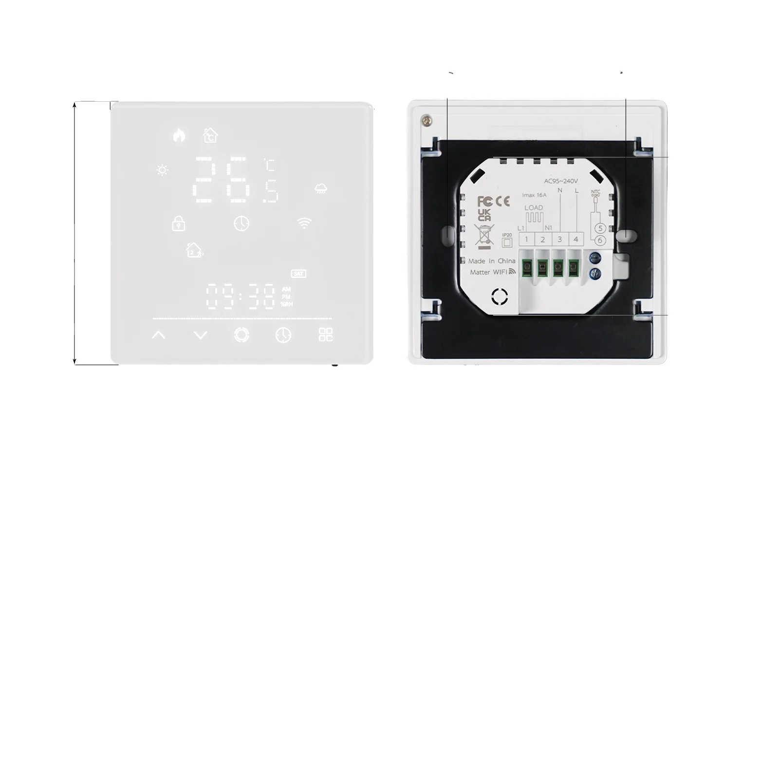 TUYA Smart Matter Heating Thermostat Smart Home Automation System for different Platforms Acho Google Home Yandex Homekit etc