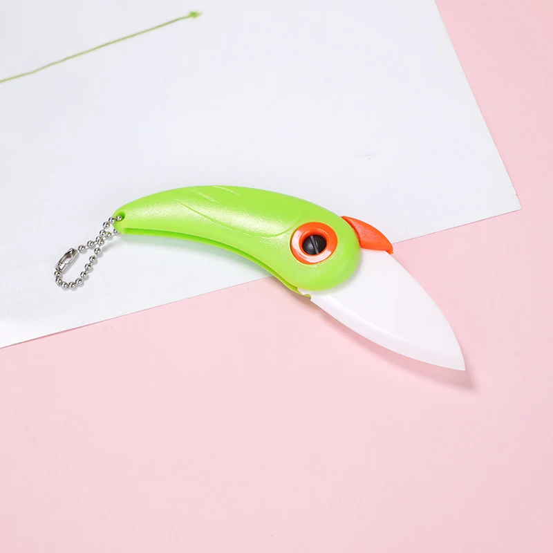 Portable Foldable Ceramic Knife Anti Cut Sharp Kitchen Tools Cutter Vegetable Potato Fruit Peeling Parrot Ceramic Knife