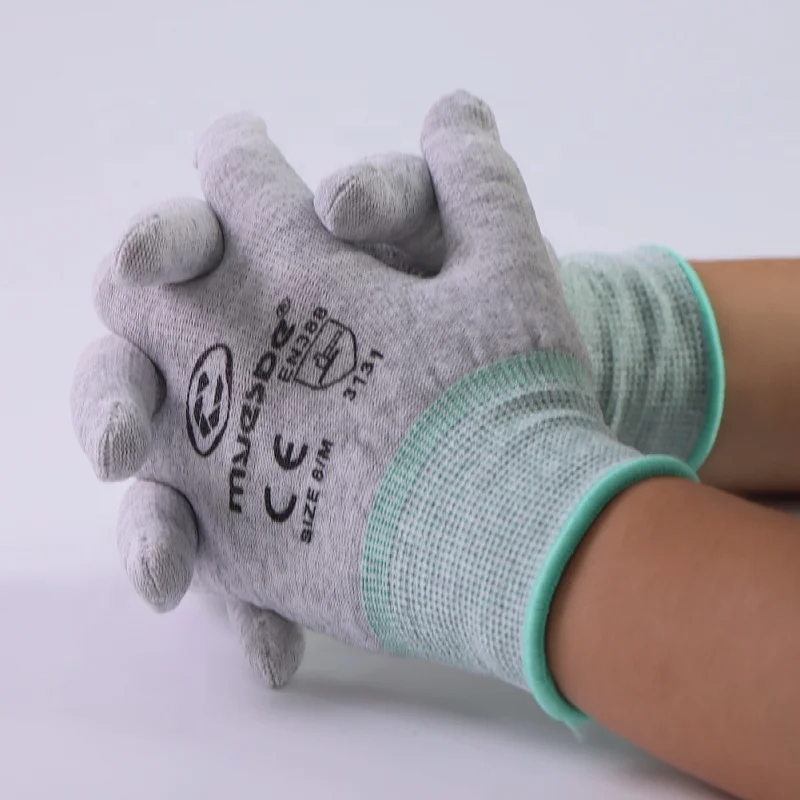 EN388 13G polyester anti-static Carbon Fiber ESD gloves core for Electrical factory Working