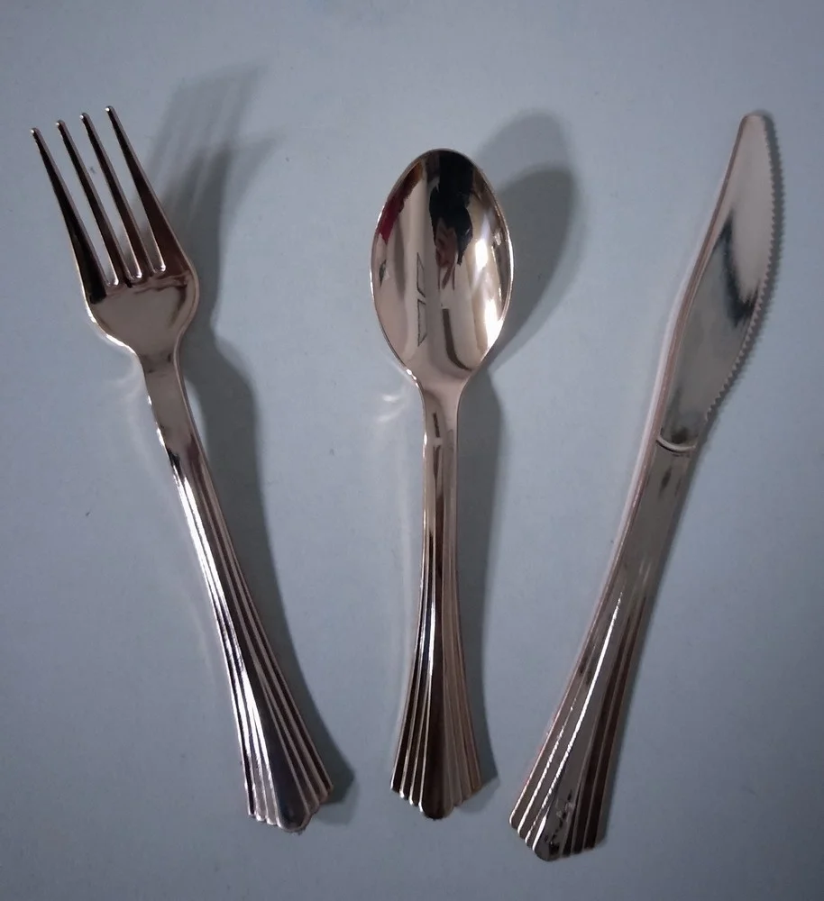 Spray plastic combo cutlery (Knife,fork & spoon), 12pcs/pk