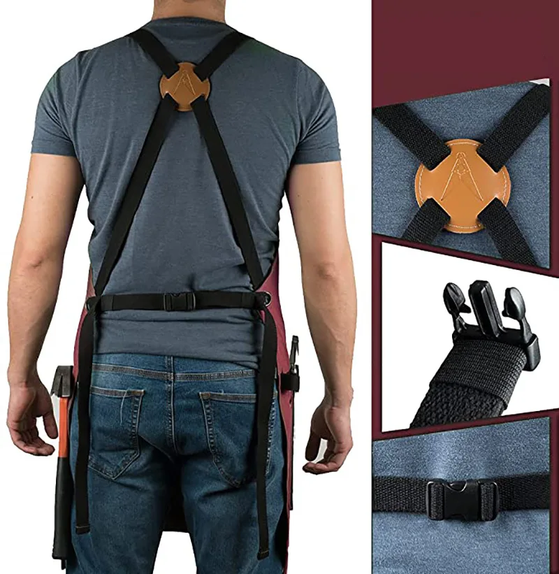 Wholesale Custom Logo Cotton Canvas Waterproof Chef Cooking Aprons For Cafe Restaurants Kitchen bbq Apron