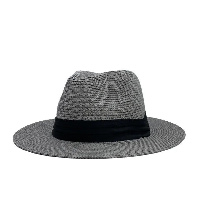 Outdoor Women Men Unisex Spring Summer Breathable Sun Straw Braid Floppy Fedora Beach Panama Cap Straw Hats
