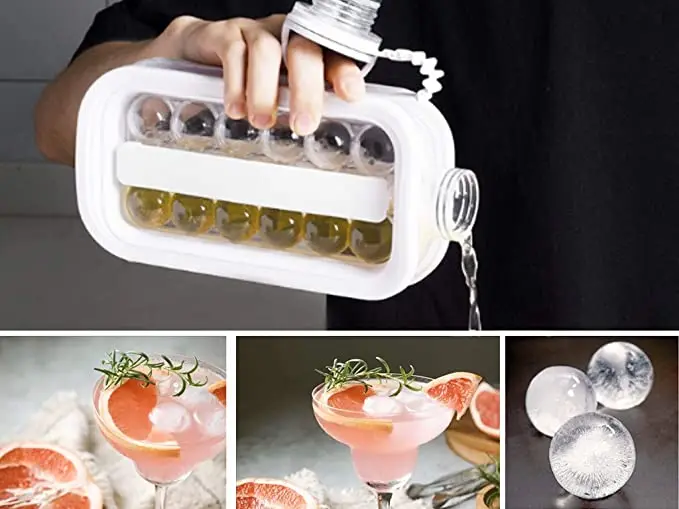 Ice Ball Maker Kettle Kitchen Bar Accessories Gadgets Creative Ice Cube Mold 2 In 1 Multi-functional Ice Hockey Kettle