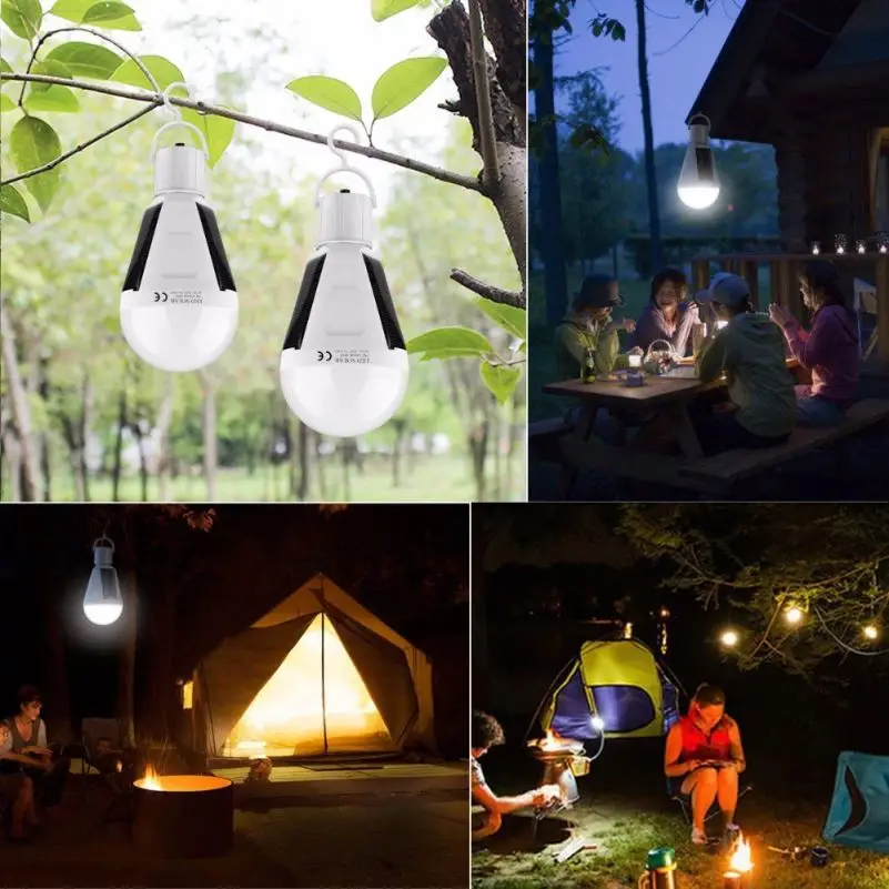 
12W 26LED E26 E27 base portable hanging solar light bulb for outdoor lamp 