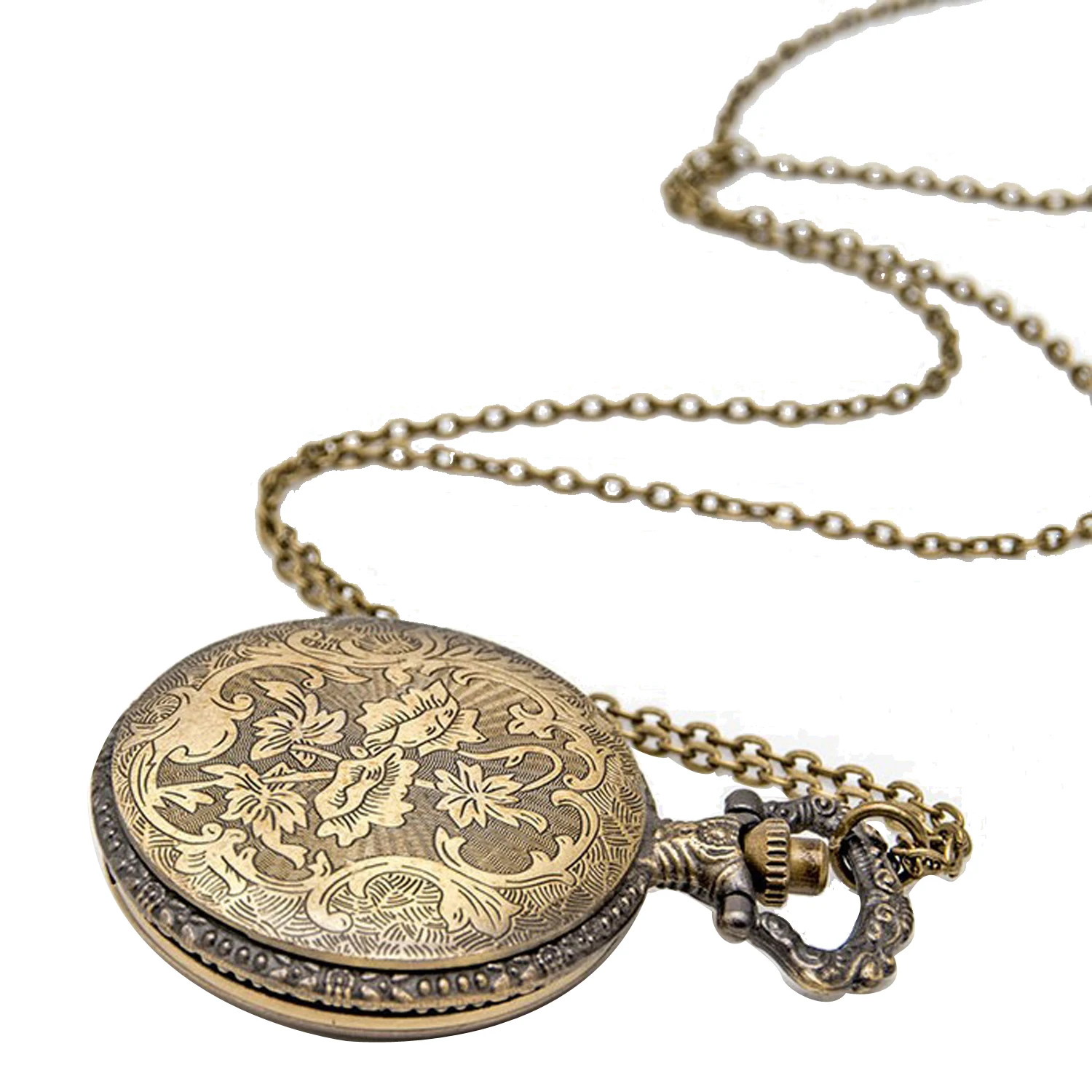 antique brass steampunk watch pendant Mosque Carved pocket watch necklace watch factory Factory direct sale!