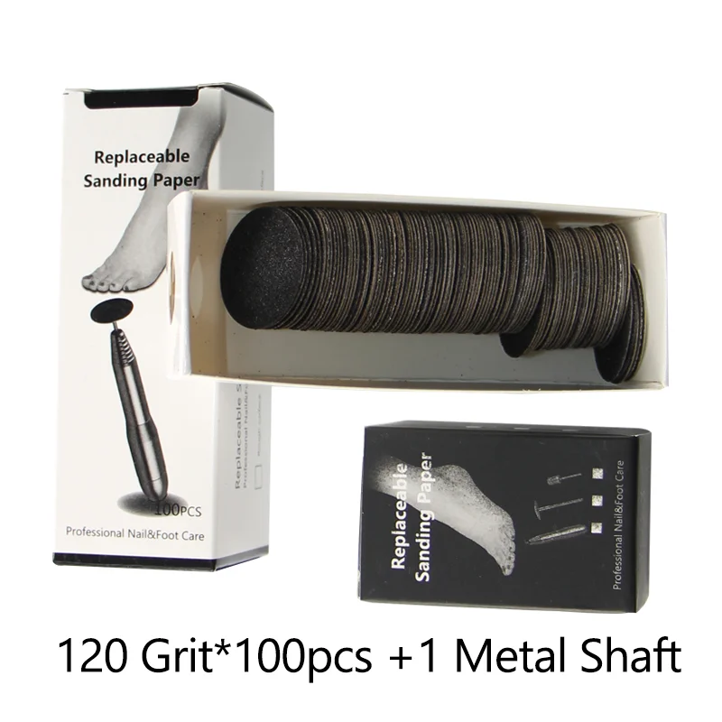 80/120/180# Replaceable Sandpaper Disc Cuticle Callus Remove Pedicure Drill Bits