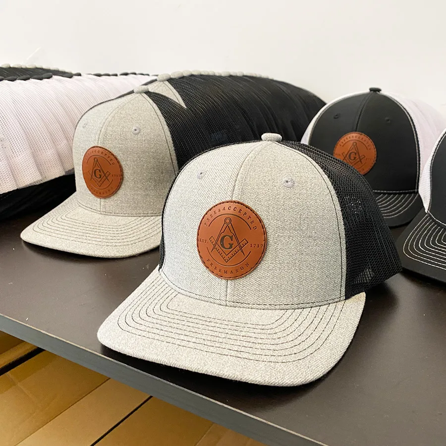 2024 new zjm Custom With With Logo Gorras Woven Patch Richardson 112 Hats Sport Cap 5 Panel Embroid Leather Patch Trucker Hat