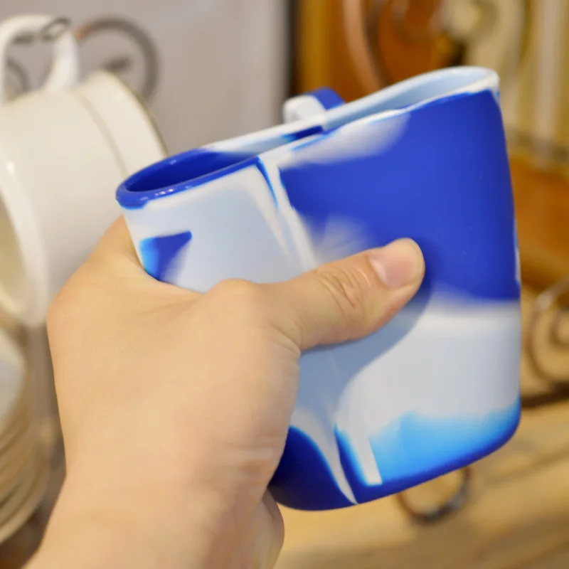 Silicone Coffee Travel Mug 12 oz Tea Kids Mug Unbreakable Coffee Cups With Handle for Coffee, Tea, Cocoa, Milk